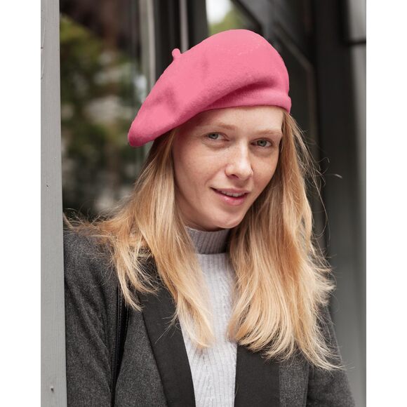 7295 Solid Color French Beret Wool Material. Classic French, Casual And Chic main image 2